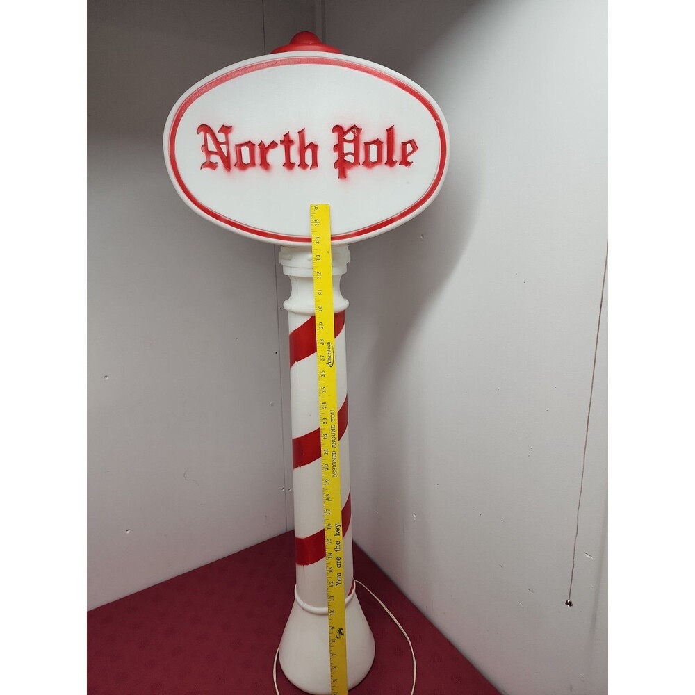 Vintage 1991 Union Products North Pole Candy Cane Blow Mold Tested Working 45" - Picture 5 of 9